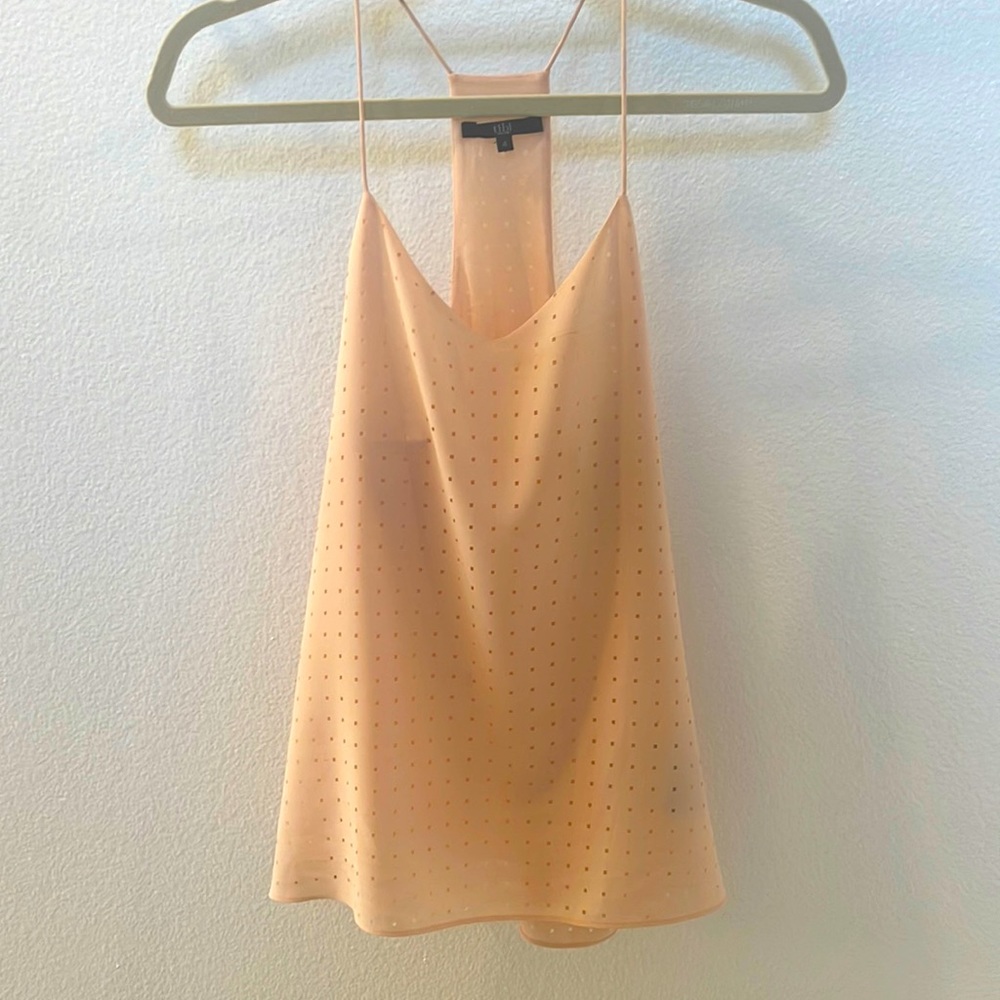Tibi silk blouse size 4 - light pink , with small square detailing I’m fabric .